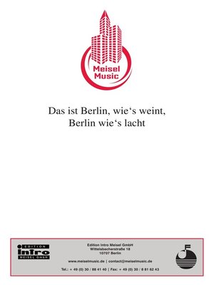cover image of Das ist Berlin wie's weint, Berlin wie's lacht